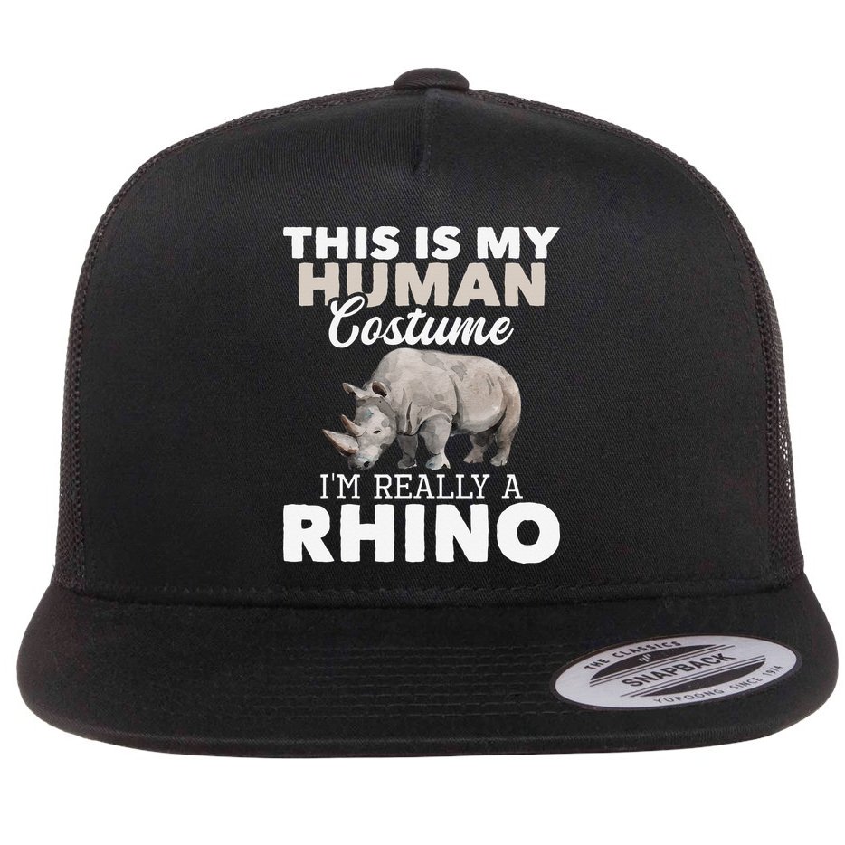 I'm Really A Rhino Rhinoceros Zoology Safari Animal Lover Flat Bill Trucker Hat