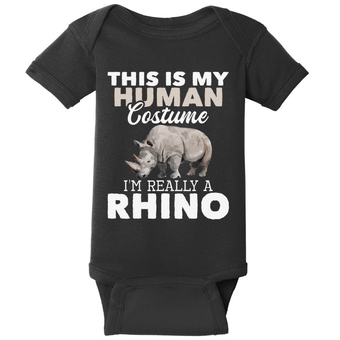 I'm Really A Rhino Rhinoceros Zoology Safari Animal Lover Baby Bodysuit