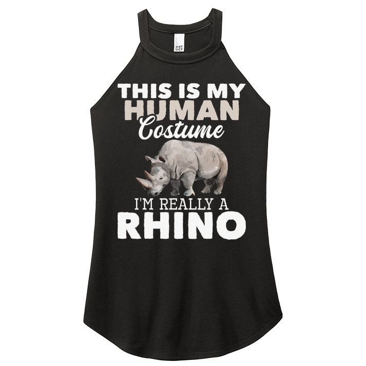 I'm Really A Rhino Rhinoceros Zoology Safari Animal Lover Women's Perfect Tri Rocker Tank