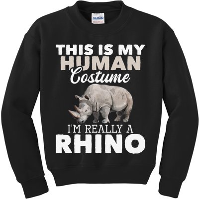 I'm Really A Rhino Rhinoceros Zoology Safari Animal Lover Kids Sweatshirt