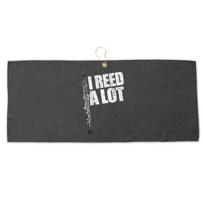 I Reed A Lot Oboe Player Funny Oboes Music Gift Large Microfiber Waffle Golf Towel