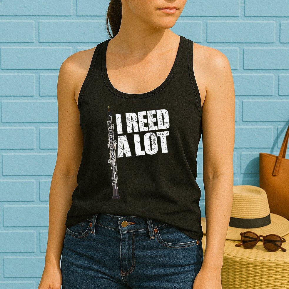 I Reed A Lot Oboe Player Funny Oboes Music Gift Womens Tank Top