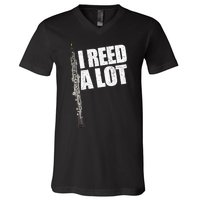 I Reed A Lot Oboe Player Funny Oboes Music Gift V-Neck T-Shirt