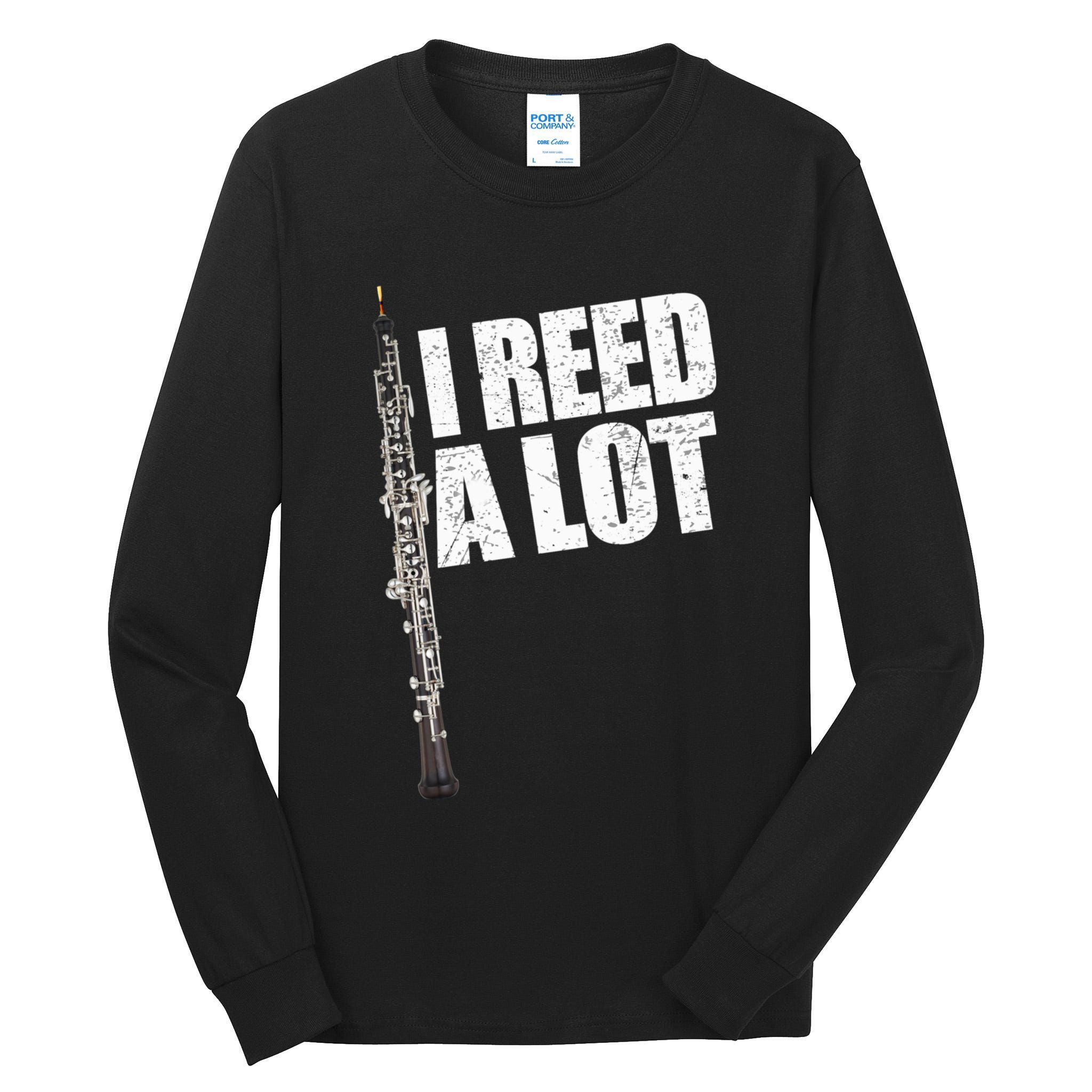 I Reed A Lot Oboe Player Funny Oboes Music Gift Tall Long Sleeve T-Shirt