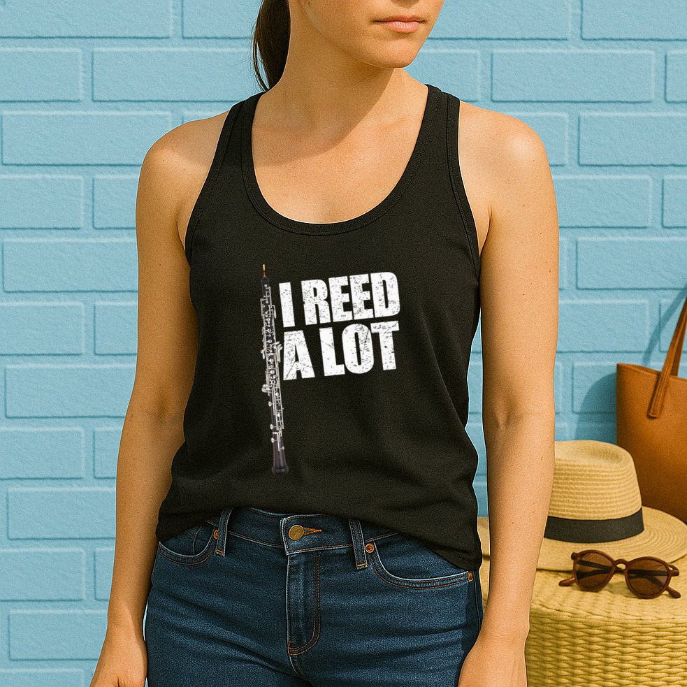 I Reed A Lot Oboe Player Funny Oboes Music Gift Womens Tank Top