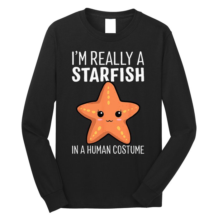 Im Really A Starfish In A Human Costume Halloween Funny Long Sleeve Shirt