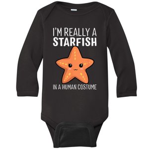 Im Really A Starfish In A Human Costume Halloween Funny Baby Long Sleeve Bodysuit