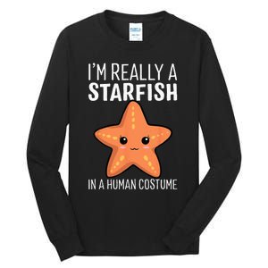 Im Really A Starfish In A Human Costume Halloween Funny Tall Long Sleeve T-Shirt