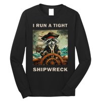 I Run A Tight Shipwreck Funny Raccoon Vintage Long Sleeve Shirt