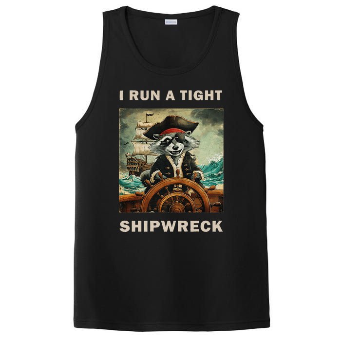 I Run A Tight Shipwreck Funny Raccoon Vintage PosiCharge Competitor Tank