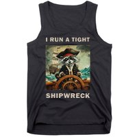 I Run A Tight Shipwreck Funny Raccoon Vintage Tank Top