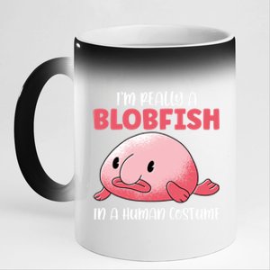 Im Really A Blobfish In A Hu Costume Sea Fish Gift 11oz Black Color Changing Mug