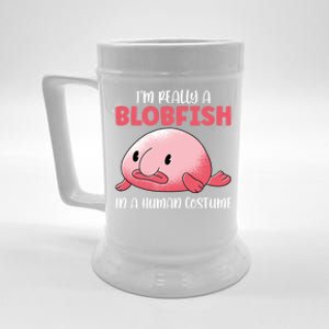 Im Really A Blobfish In A Hu Costume Sea Fish Gift Beer Stein