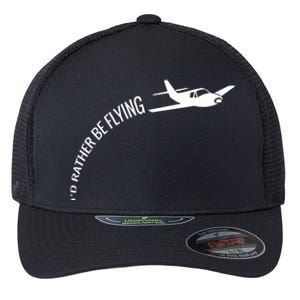 Id Rather Be Flying Airplane Pilot Flexfit Unipanel Trucker Cap