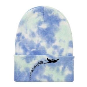 Id Rather Be Flying Airplane Pilot Tie Dye 12in Knit Beanie