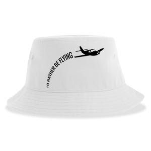 Id Rather Be Flying Airplane Pilot Sustainable Bucket Hat