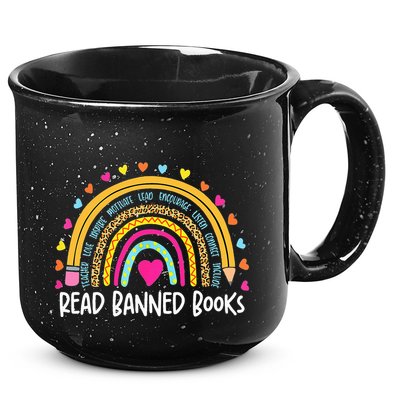 I Read Banned Books Rainbow Readers Reading Gift 15oz Campfire Ceramic Mug