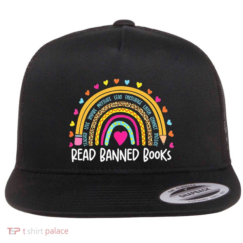 I Read Banned Books Rainbow Readers Reading Gift Flatbill Hat