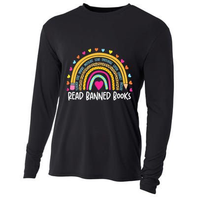 I Read Banned Books Rainbow Readers Reading Gift Cooling Performance Long Sleeve Crew