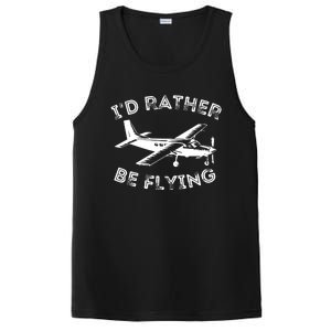 Id Rather Be Flying Funny Pilot Aviation Airplane Gift PosiCharge Competitor Tank