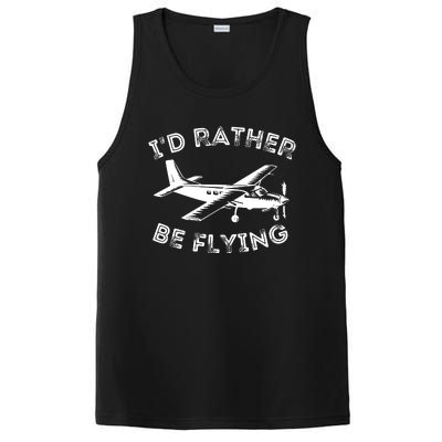 Id Rather Be Flying Funny Pilot Aviation Airplane Gift PosiCharge Competitor Tank