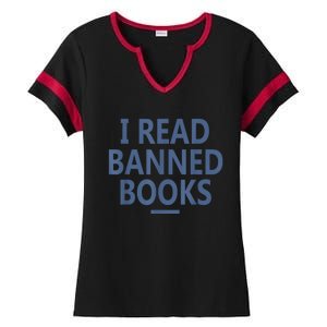 I Read Banned Books Iowa Student Ladies Halftime Notch Neck Tee