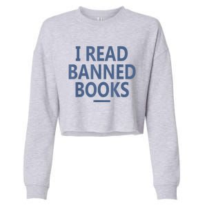 I Read Banned Books Iowa Student Cropped Pullover Crew