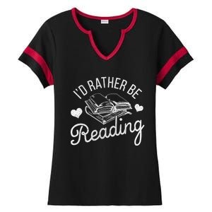 Id Rather Be Reading Gift Ladies Halftime Notch Neck Tee