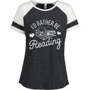 Id Rather Be Reading Gift Enza Ladies Jersey Colorblock Tee