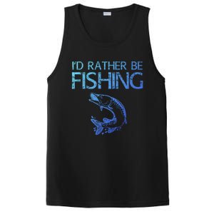 ID Rather Be Fishing Funny Gift Fisher Gift PosiCharge Competitor Tank