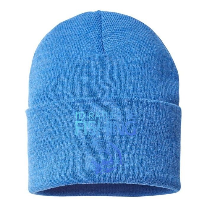 ID Rather Be Fishing Funny Gift Fisher Gift Sustainable Knit Beanie