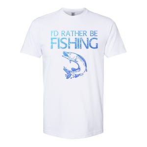 ID Rather Be Fishing Funny Gift Fisher Gift Softstyle CVC T-Shirt