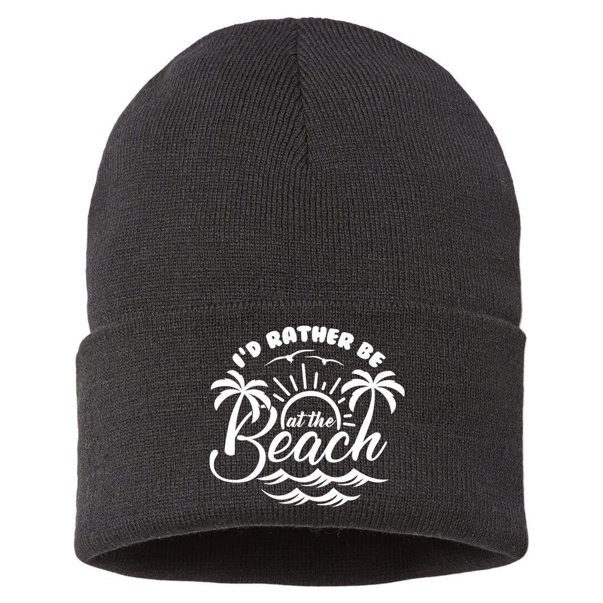 I'd Rather Be At The Beach Vacation Sustainable Knit Beanie