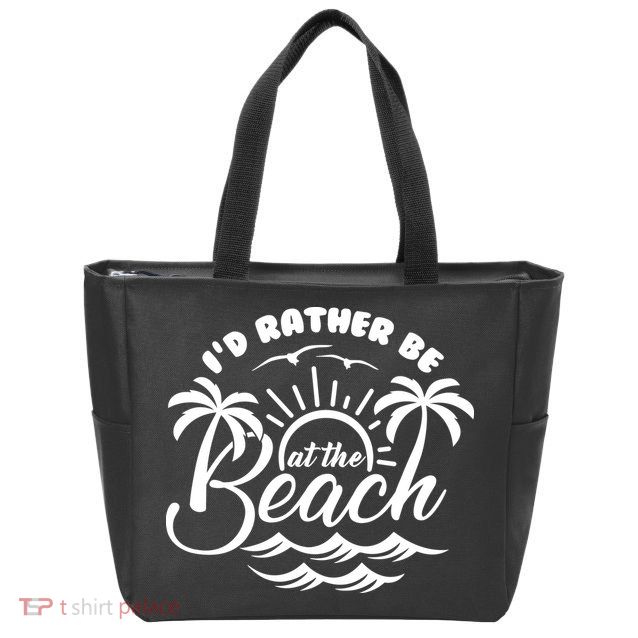 I'd Rather Be At The Beach Vacation Zip Tote Bag