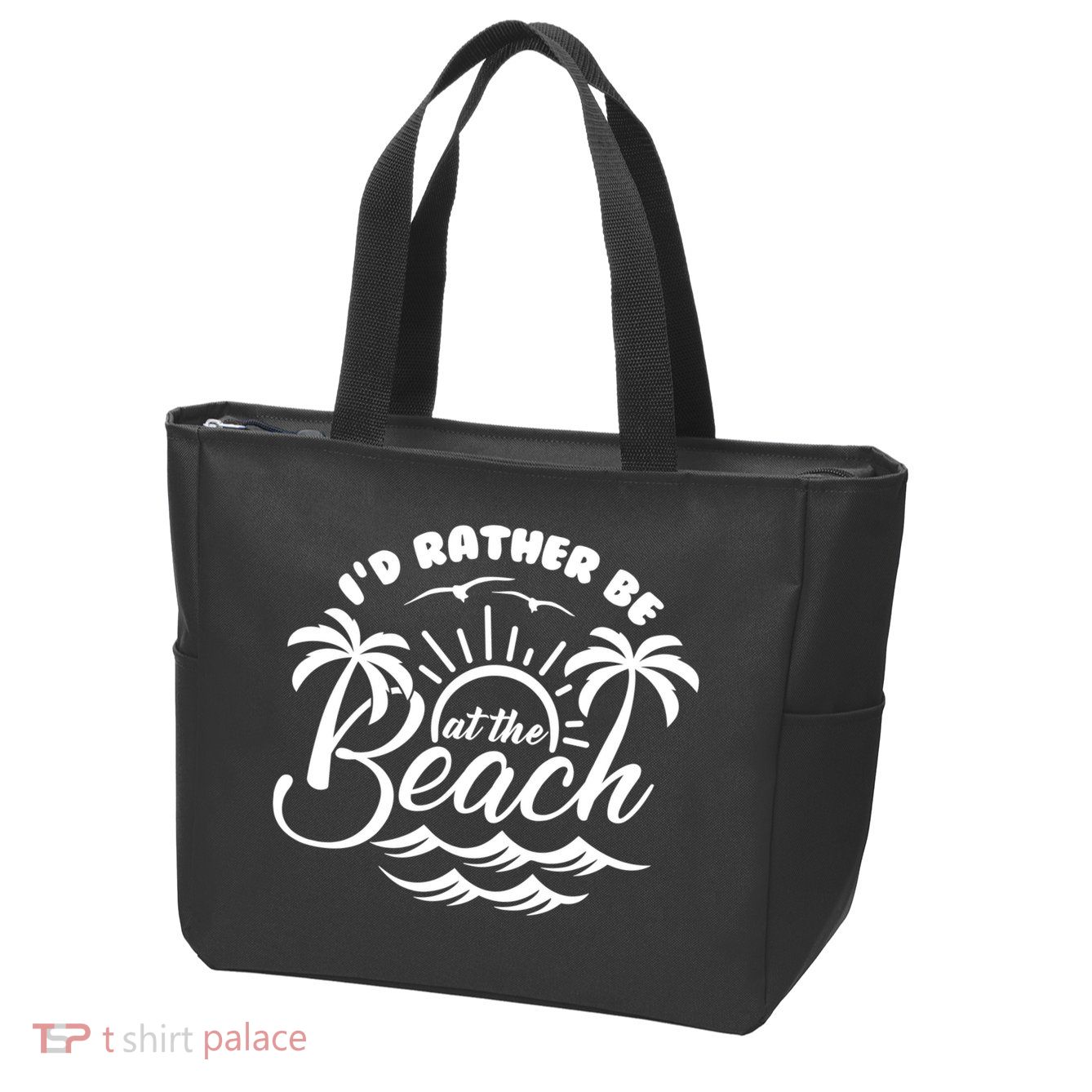 I'd Rather Be At The Beach Vacation Zip Tote Bag