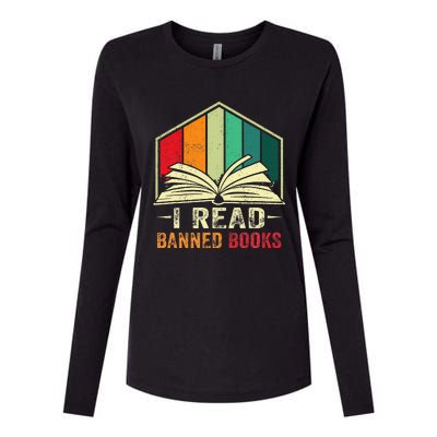 I Read Banned Books Week Librarian Freedom Reader Nerd Womens Cotton Relaxed Long Sleeve T-Shirt