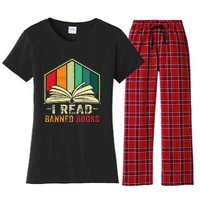 I Read Banned Books Week Librarian Freedom Reader Nerd Women's Flannel Pajama Set