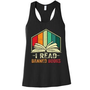 I Read Banned Books Week Librarian Freedom Reader Nerd Women's Racerback Tank