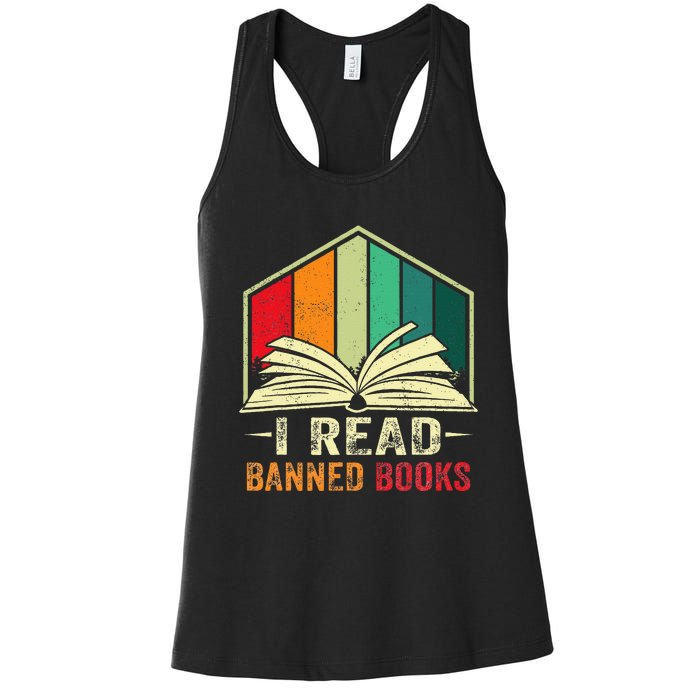 I Read Banned Books Week Librarian Freedom Reader Nerd Women's Racerback Tank