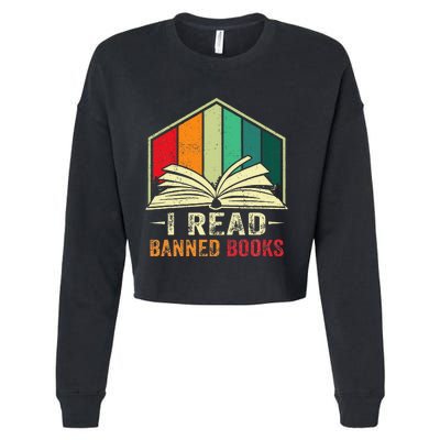 I Read Banned Books Week Librarian Freedom Reader Nerd Cropped Pullover Crew