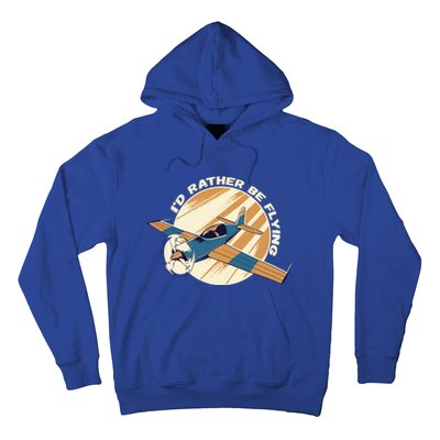 Id Rather Be Flying Retro Airplane Aviation Pilot Funny Gift Hoodie