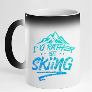 Id Rather Be Skiing Ski Skier Winter Sports Sayings Gift 11oz Black Color Changing Mug