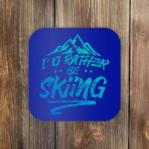 Id Rather Be Skiing Ski Skier Winter Sports Sayings Gift Coaster