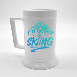 Id Rather Be Skiing Ski Skier Winter Sports Sayings Gift Beer Stein