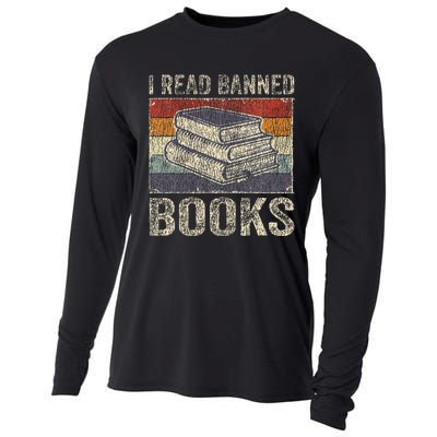 I Read Banned Books Week Librarian Freedom Reader Cooling Performance Long Sleeve Crew