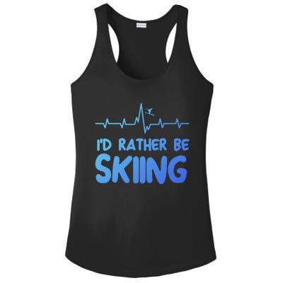 Id Rather Be Skiing Skier Gift Ladies PosiCharge Competitor Racerback Tank