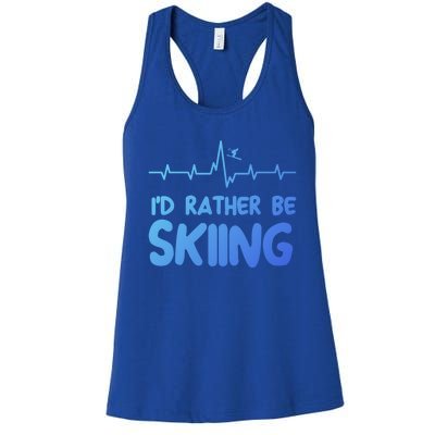 Id Rather Be Skiing Skier Gift Women's Racerback Tank