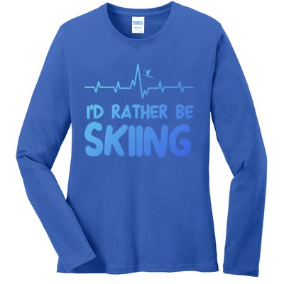 Id Rather Be Skiing Skier Gift Ladies Long Sleeve Shirt