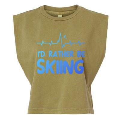 Id Rather Be Skiing Skier Gift Garment-Dyed Women's Muscle Tee