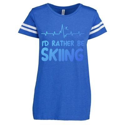 Id Rather Be Skiing Skier Gift Enza Ladies Jersey Football T-Shirt